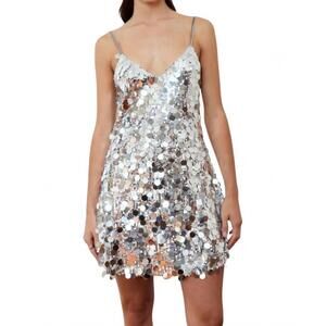 NEW DELUC larix mini dress in silver